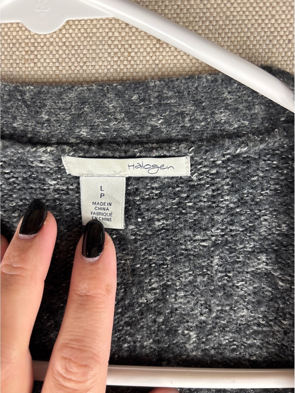Halogen > Gray Chunky Knit Cardigan Large - Picture 2 of 7